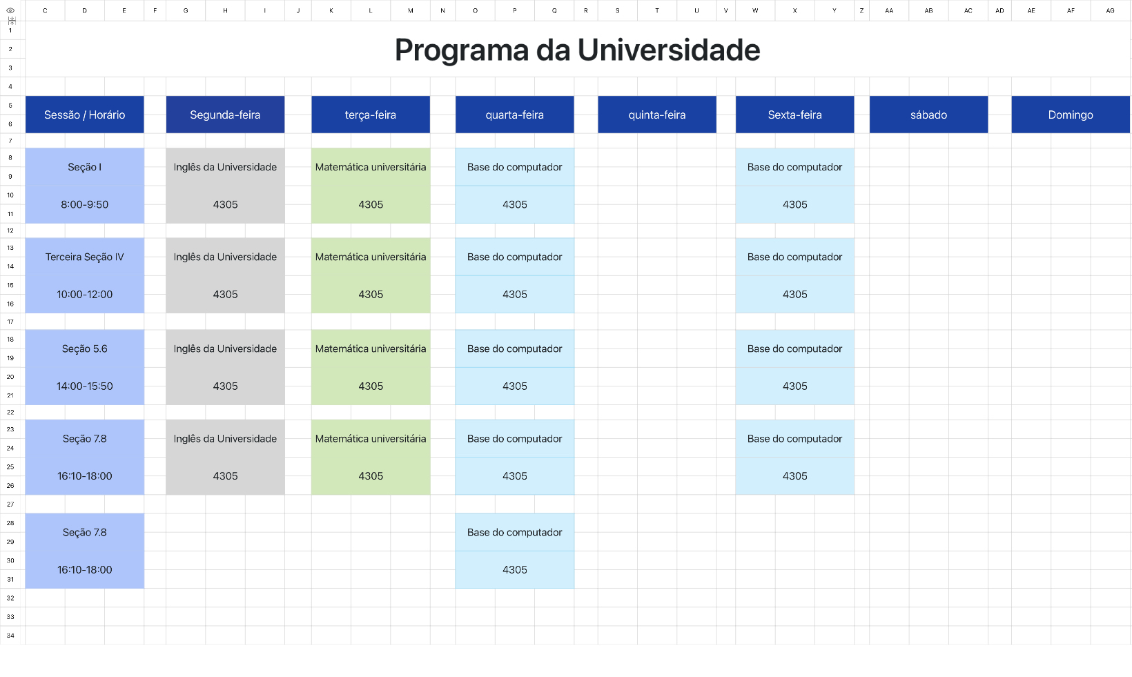 Programa da Universidade 3